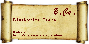 Blaskovics Csaba névjegykártya