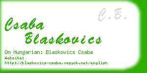 csaba blaskovics business card